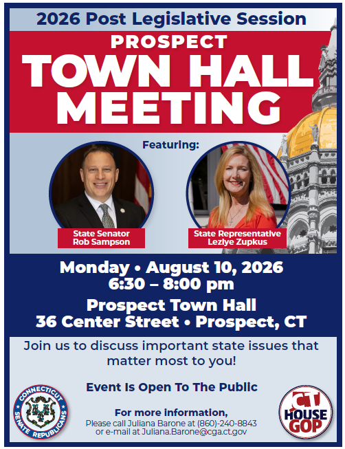 Rep. Zupkus and Sen. Rob Sampson to Hold Post-Session Legislative Discussion in Prospect